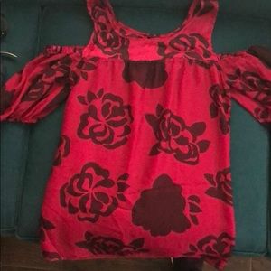 Peekaboo shoulder floral summer Blouse Arden B